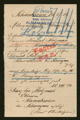 Expediente de Konrad Holzmann