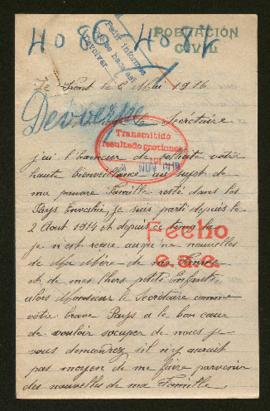 Expediente de la familia Dewerpe Cochez y madame veuve Dewerpe