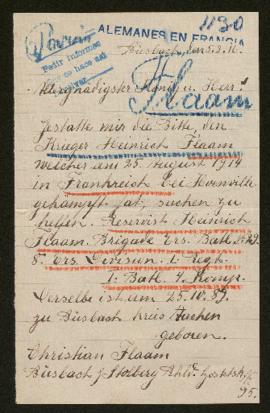 Expediente de Heinrich Flaam