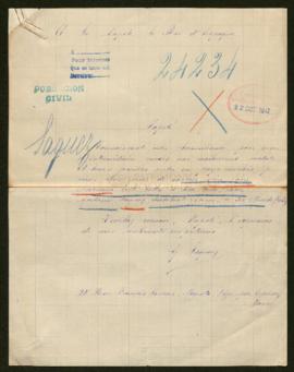 Expediente de madame Louis Saguez y familia