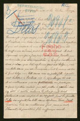 Expediente de madame Alphonse Delos e hija, la familia Delos, Julienne Delos, madame Lagat y mada...