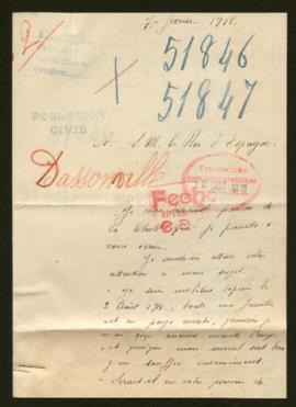 Expediente de madame Dassonville Maisière, su hijo y la familia Dassonville Plantin