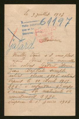 Expediente de Henri Jean Baptiste Gatard