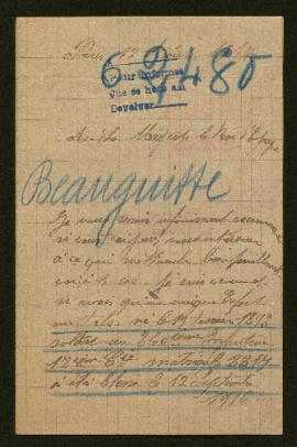 Expediente de André Joseph Alphonse Gaston Beaugitte