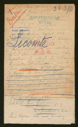 Expediente de Jeanne Lecomte Lefebvre