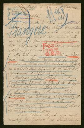 Expediente de Maria Prangère Bocquillon y las familias Wiart Bocquillon y Prangère Dherbometz