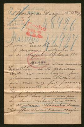 Expediente de madame Georges Bachelet y de madame Masselus Samain