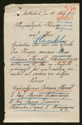 Expediente de Johann Hankl