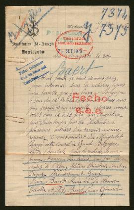 Expediente de Elodie Baert de Sloover y Léon Gérard Baert