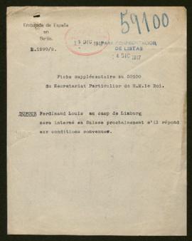 Expediente de Ferdinand Louis Dufour