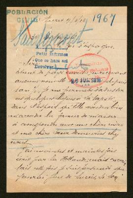 Expediente de madame veuve Saudemont Petit y familia