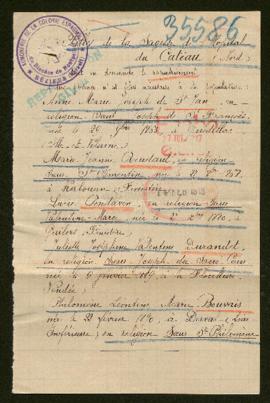 Expediente de Joseph de Saint-François, Saint-Clémentin, Valentine-Marie, Joseph du Sacré-Coeur y...