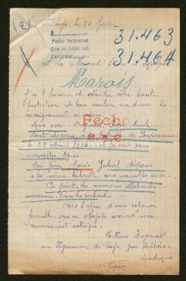 Expediente de Pierre Dogmaël y Gabriel Marois