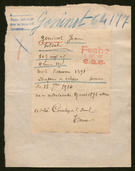 Expediente de Jean Goninet