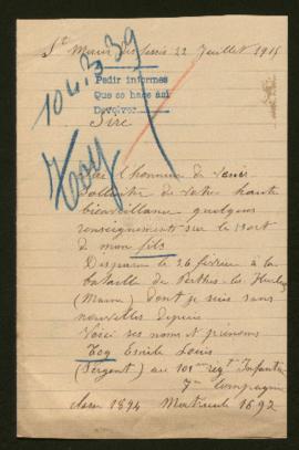 Expediente de Emile Louis Toy