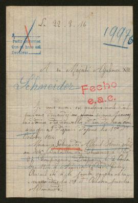 Expediente de Albert Henri Schneider