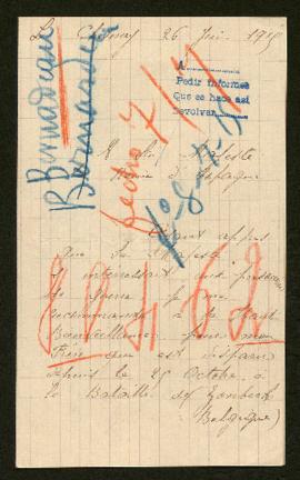 Expediente de Joseph Bernadeau