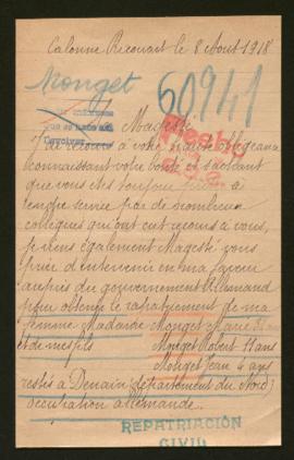 Expediente de la familia de Joseph Monget