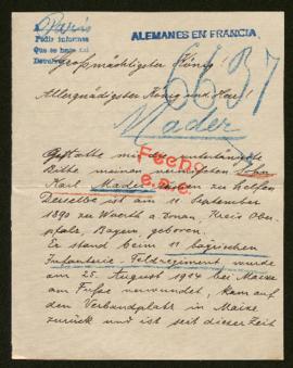 Expediente de Karl Mader