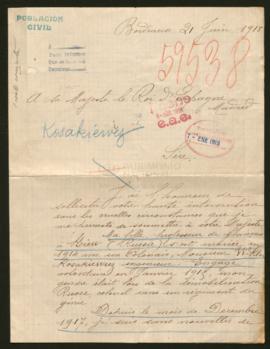 Expediente de la familia Kosakiewicz y de mademoiselle Juge