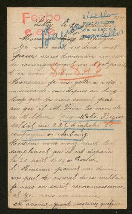 Expediente de Auguste Elie Bazire