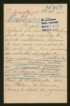 Expediente de Firmin Mathieu