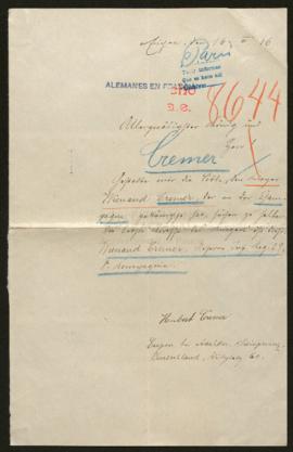 Expediente de Wienand Cremer