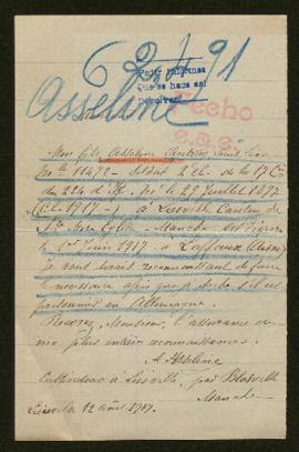 Expediente de Antony Louis Léon Asseline