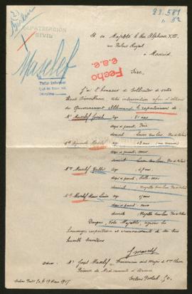 Expediente de la familia Masclef Gallet y la familia de Joseph Masclef