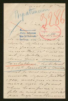 Expediente de Georges Vanlathem y de madame veuve Omer Stiénon