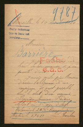 Expediente de Germain Frédéric Barrière