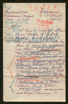 Expediente de la familia Cardon Serdobbel y Henriette Carton Vanpeperstraëte