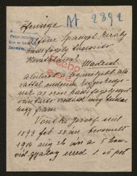 Expediente de József Voneki