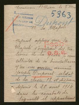 Expediente de Joseph Dupont