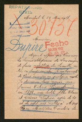 Expediente de la familia Dupire Picavet