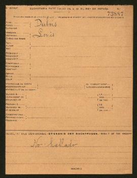 Expediente de Louis Dubois