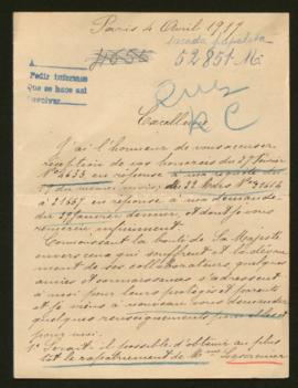 Expediente de los civiles y al militar Auguste Lemaitre buscados por mademoiselle A. Mautref