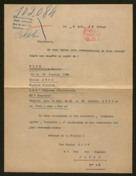 Expediente de Louis Maurice Robert Blet