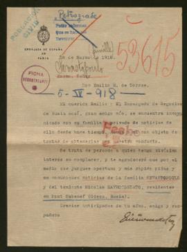 Expediente de la familia Sevastopoulo y el militar Nicolas Mavrocordato