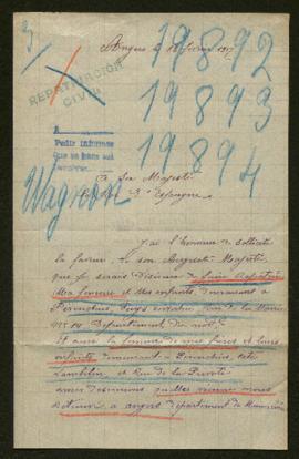 Expediente de las familias de Waldemar y Victor Wagnon y la familia Wagnon-Brisy