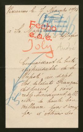 Expediente de André Baptistin Joly