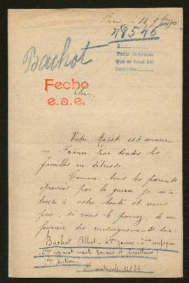 Expediente de Albert Bachot