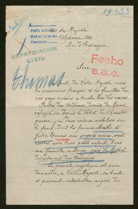 Expediente de la familia de Alexandre Thomas