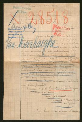 Expediente de Léopold Van Meerhaeghe Provoyeur y su familia