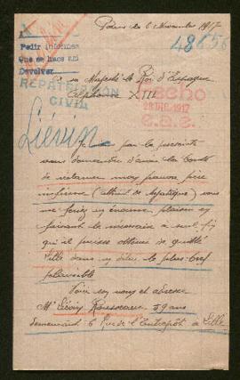 Expediente de monsieur Liévin Rousseaux