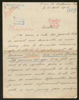 Expediente de madame veuve Hubeau Dedobeleare