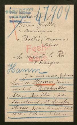 Expediente de Louise Hamm