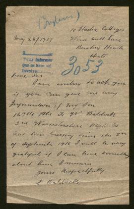 Expediente de F. W. Baldock