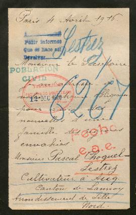 Expediente de la familia Choquel-Lestrez