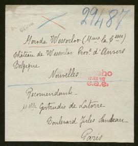 Expediente de la condesa Mérode-Westerloo